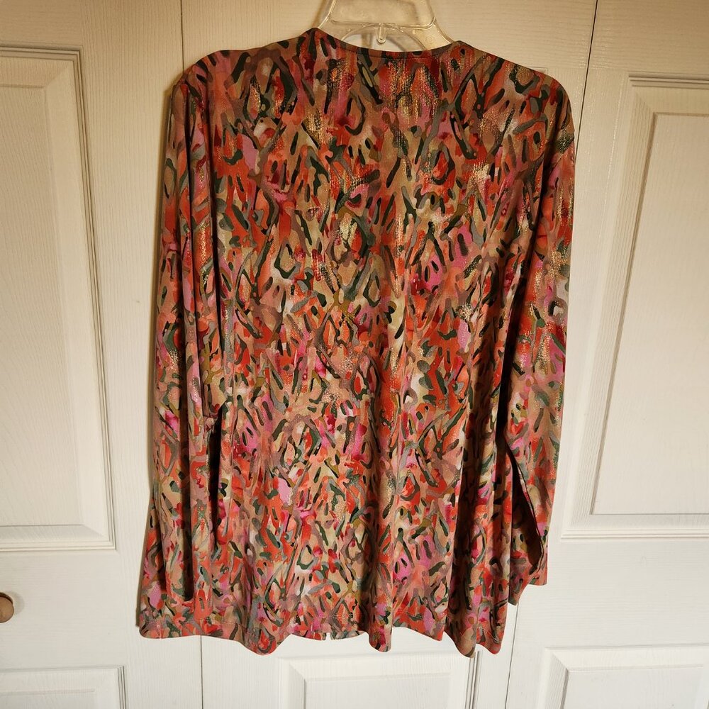 Tanjay Zippered Tunic With Abstract Design And Go… - image 6